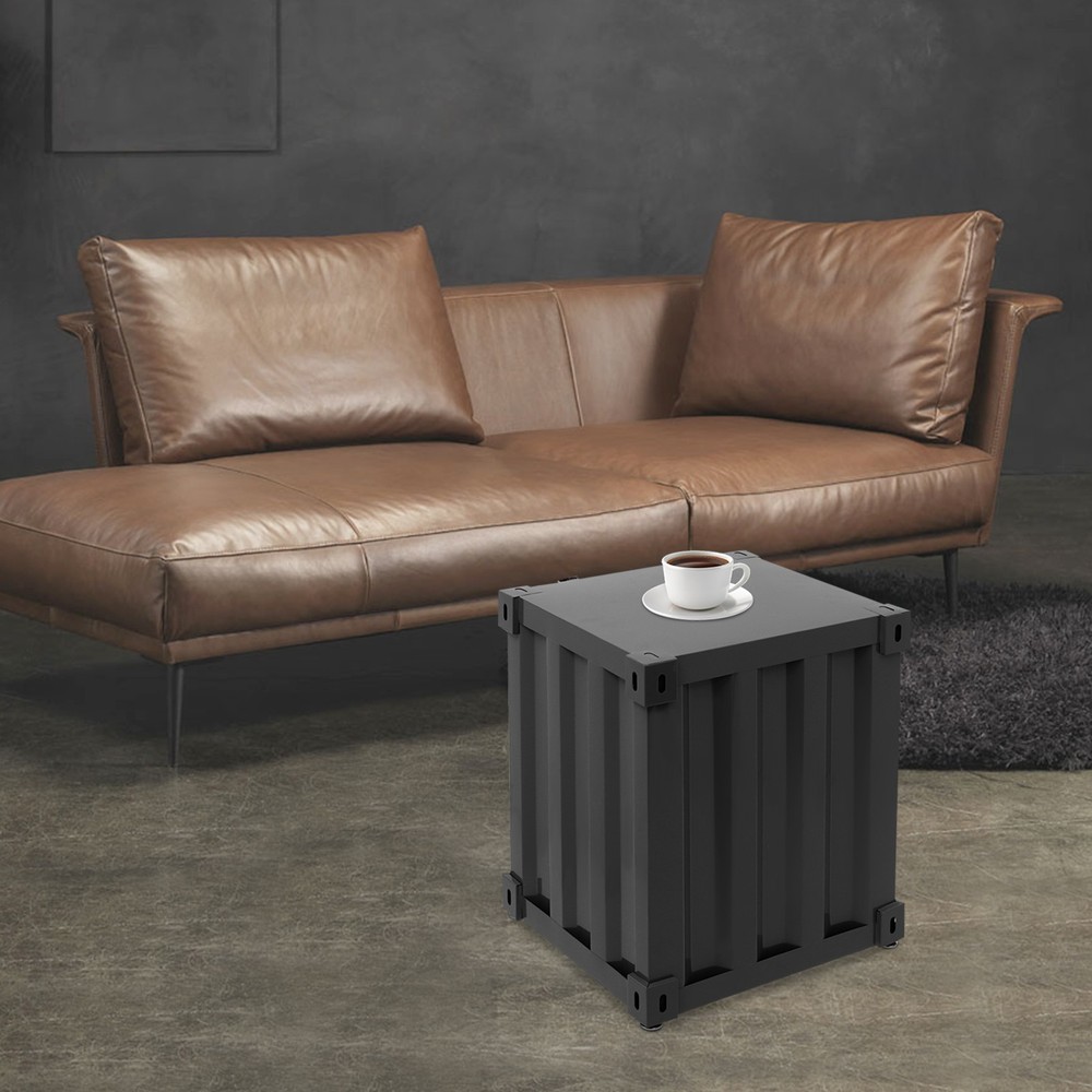 Floorstanding Side Table, Industrial Style Container Cabinet, Iron Bedside Table