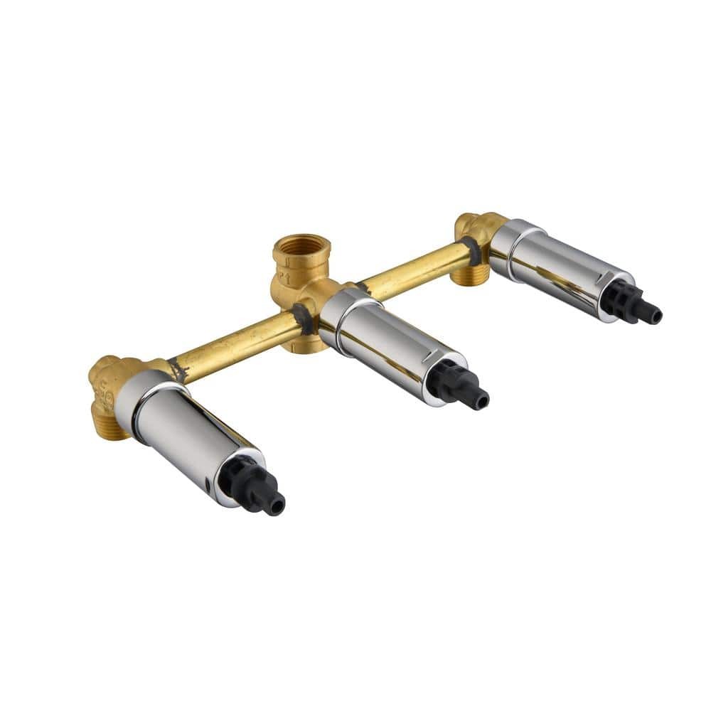 Glacier Bay Aragon 3 Handle 1-Spray Tub and Shower Faucet 1.8 GPM Chrome + Valve