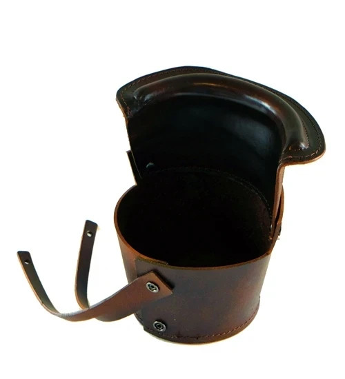 Pool Table Bucket Pocket Set. Chocolate Leather.