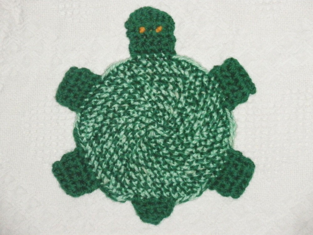 Turtle Potholder crochet pattern instructions