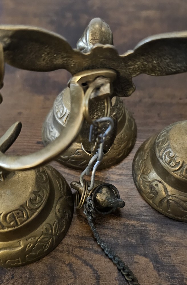 Solid Brass Triple Bell Store Style Doorbell Chime