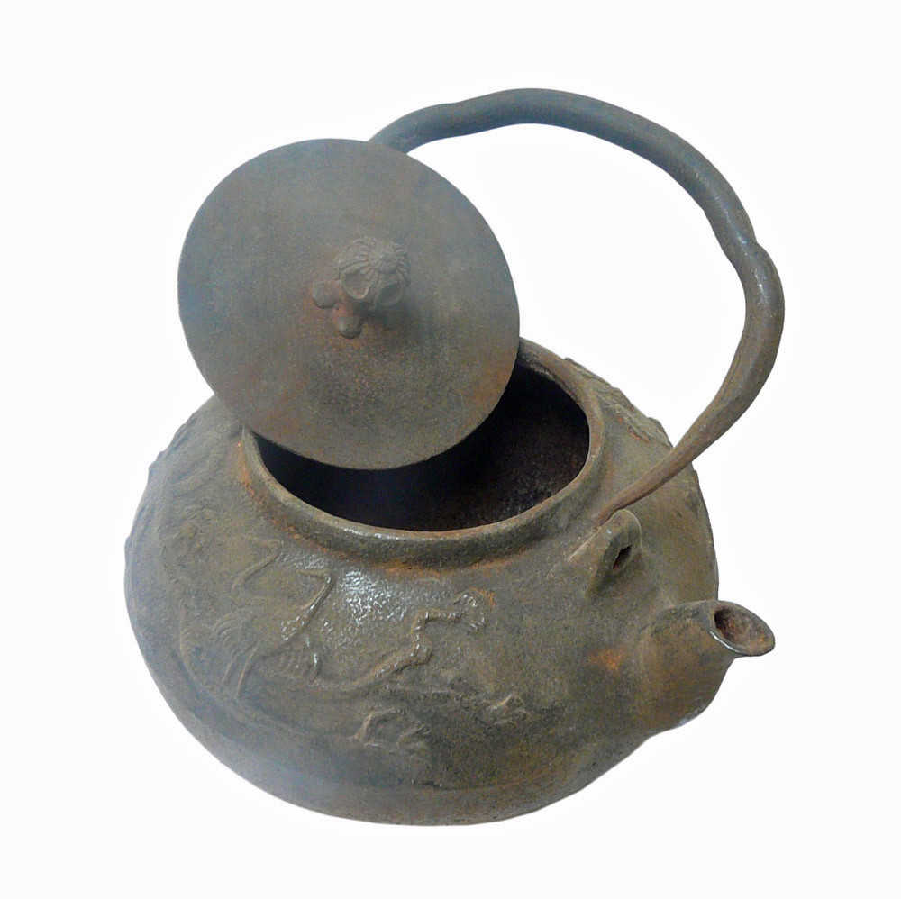 Chinese Rustic Iron Teapot Shape Display Decor cs562
