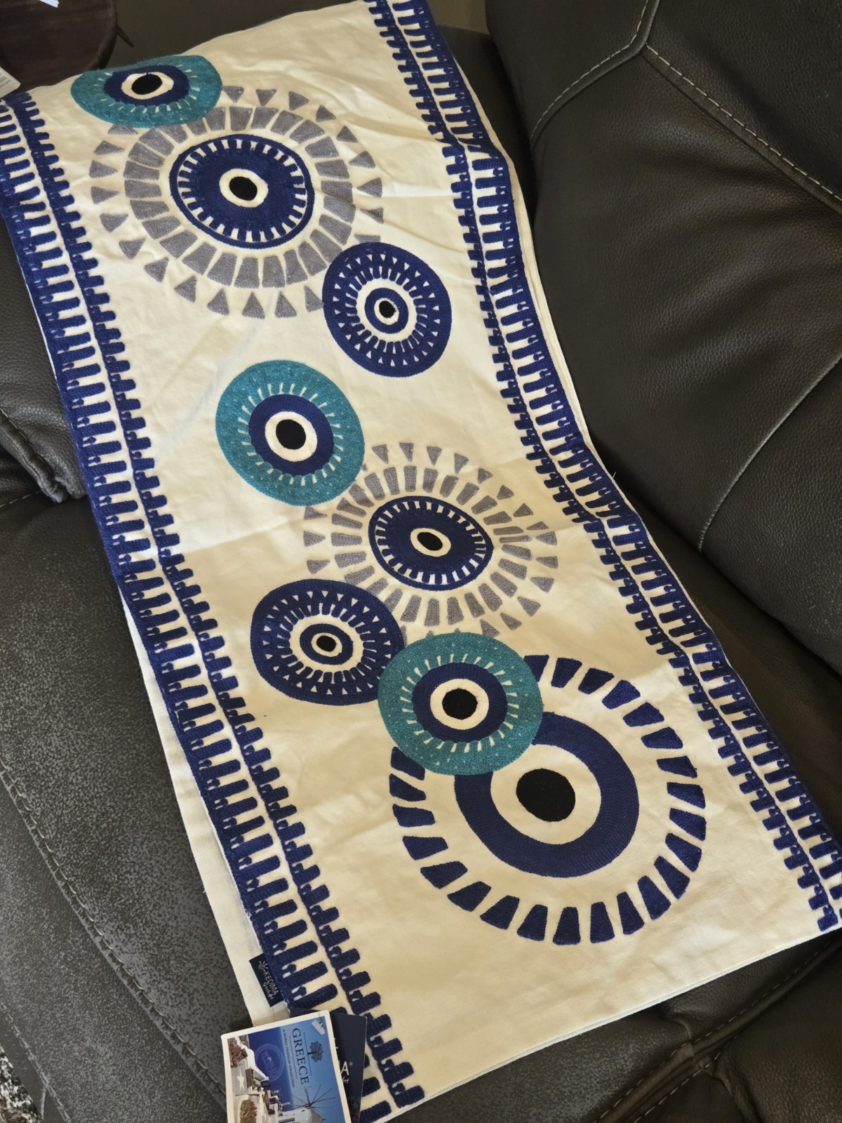 Kedima Table Runner Greek Art Greek Eye 72" From Needlework Shop Athens, Greece