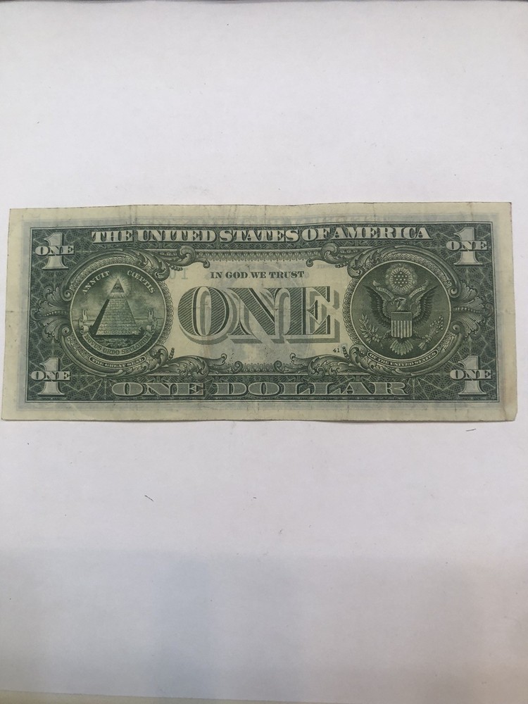 Offset Printing Error 2021 Circulated $1 Dollar Note (Clearly See Reverse Print)