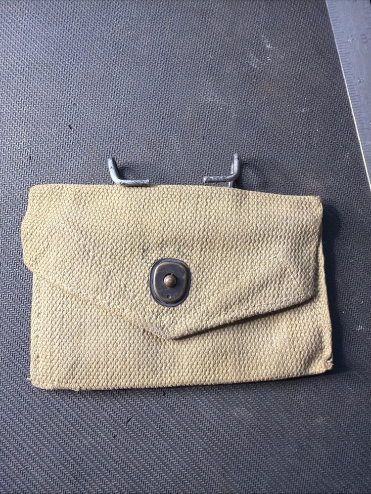 WWII/2 US Army khaki first aid dress pouch Faint Markings