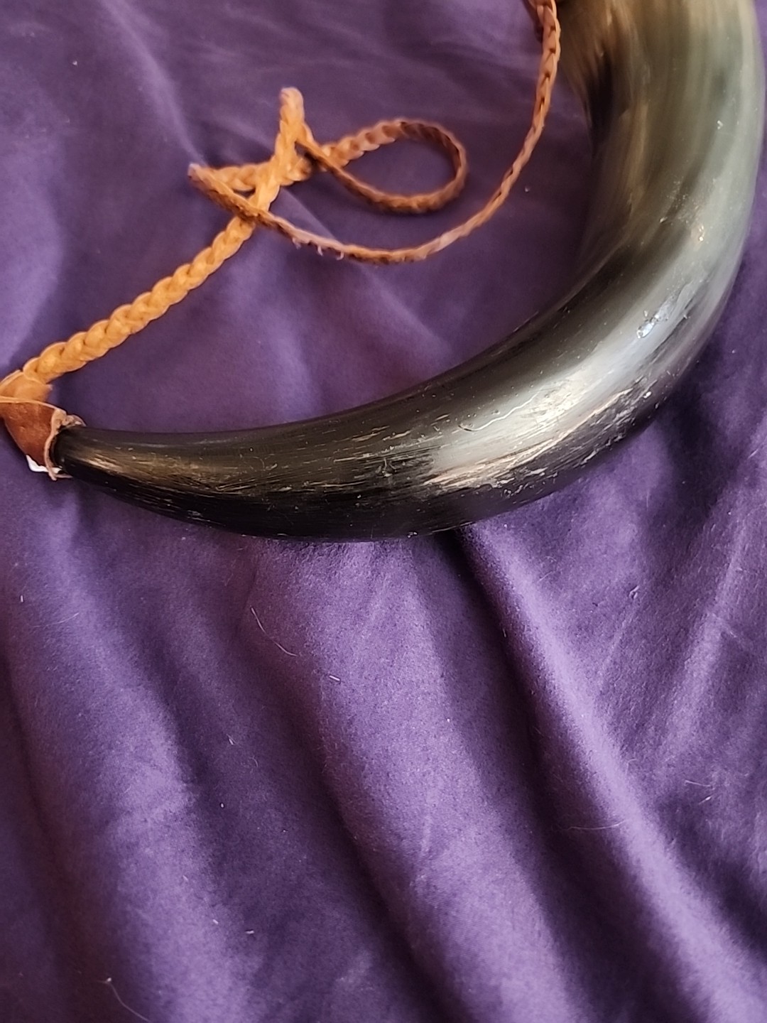 Rare | Handmade Bull Horn Drinking Flask Leather | Vintage HTF Fun Unique Viking