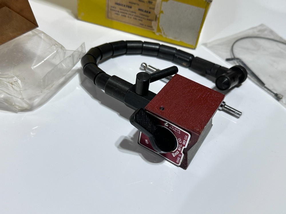 NOS Enco Tools No. 350 Magnetic Dial Indicator FLEX Base Holder, On/Off Switch