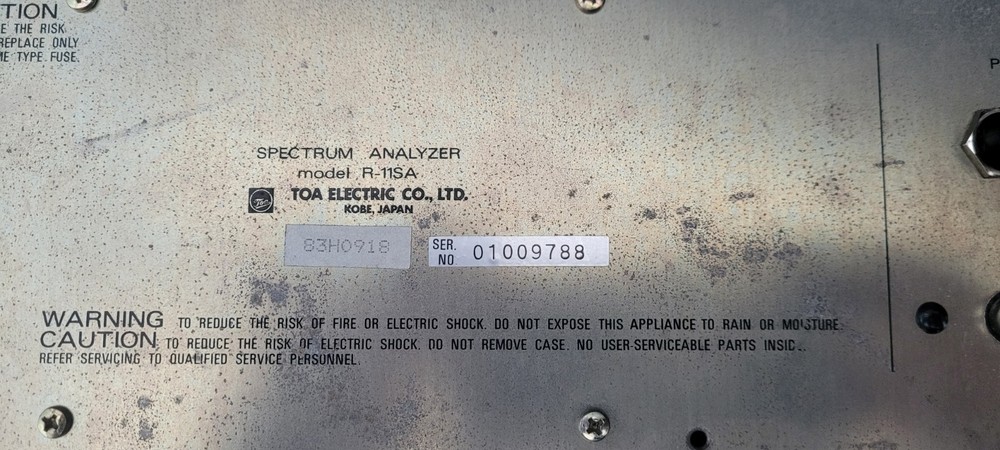 TOA R-11SA SPECTRUM ANALYZER