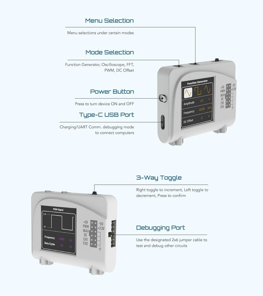 Zoolark pocket Circuit debugger, oscilloscope, spectrum analyzer