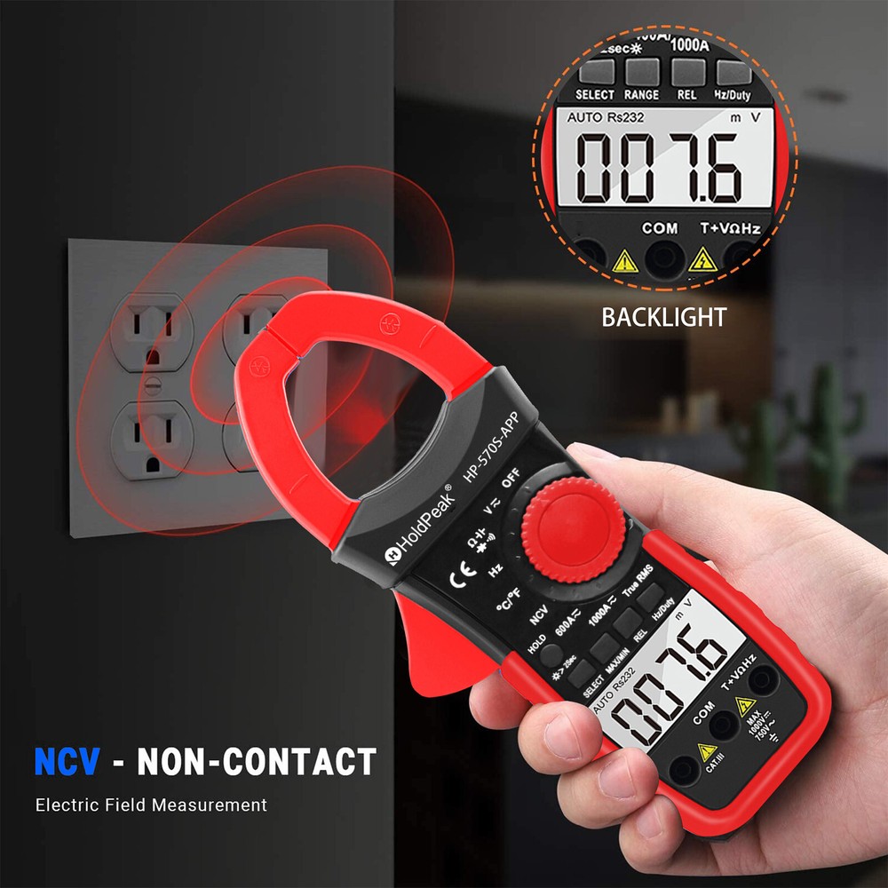 6000 Counts Digital Clamp Meter Multimeter True RMS AC DC Current Volt Amp Meter