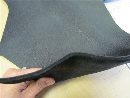 BLACK THICK LEATHER HIDE 64" X 36 1/2"