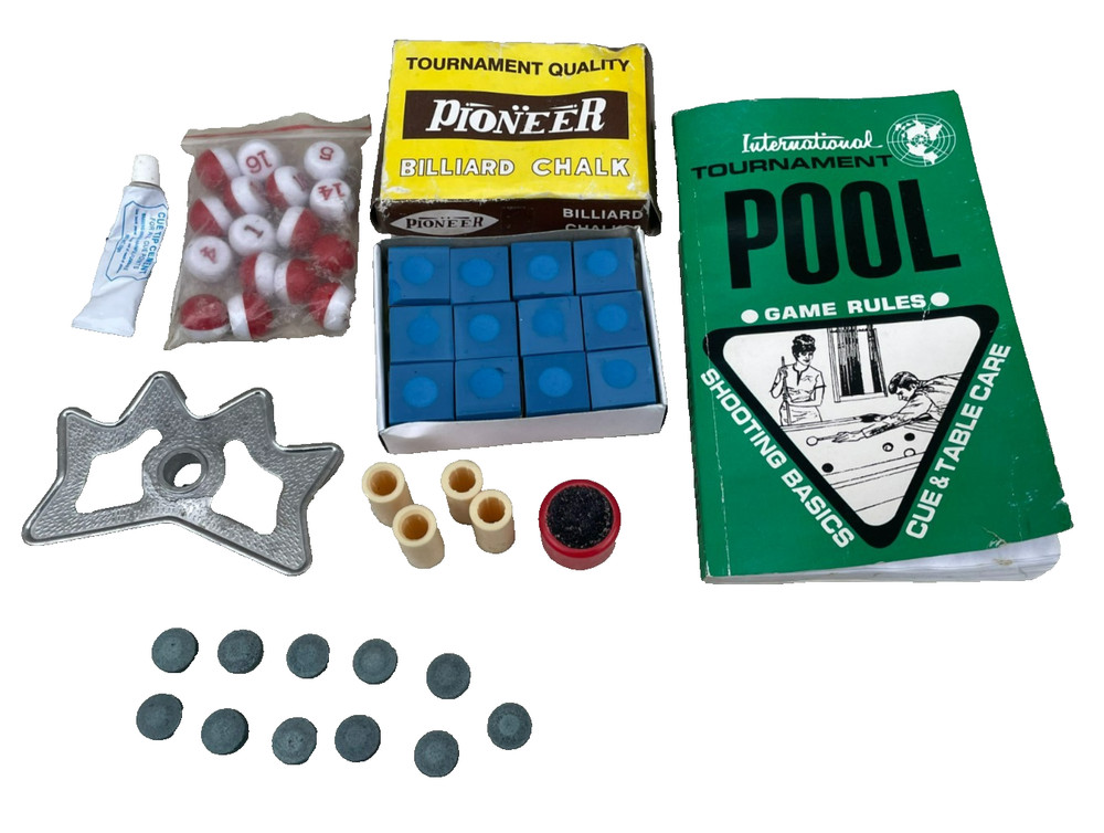 Billiards Pool Cue Repair Kit, Replacement Tips, / Book