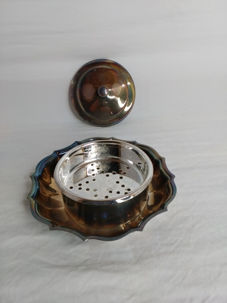 VTG Silver Chipendale Tea Strainer An Dish