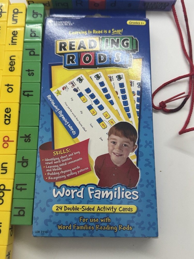 Learning Resources Reading Rods Phonics Activity Blocks 60CT - Cards - Rod Pen