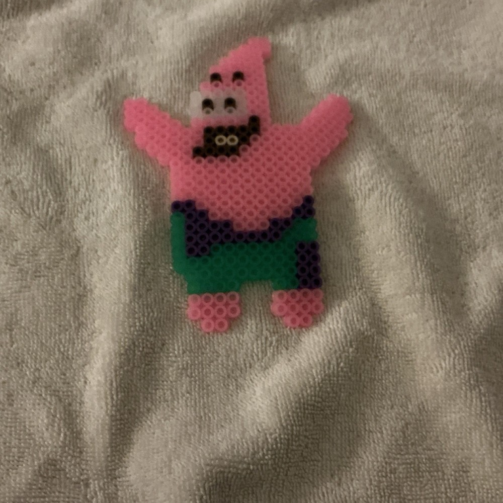 Handmade Beaded Patrick Star Figure