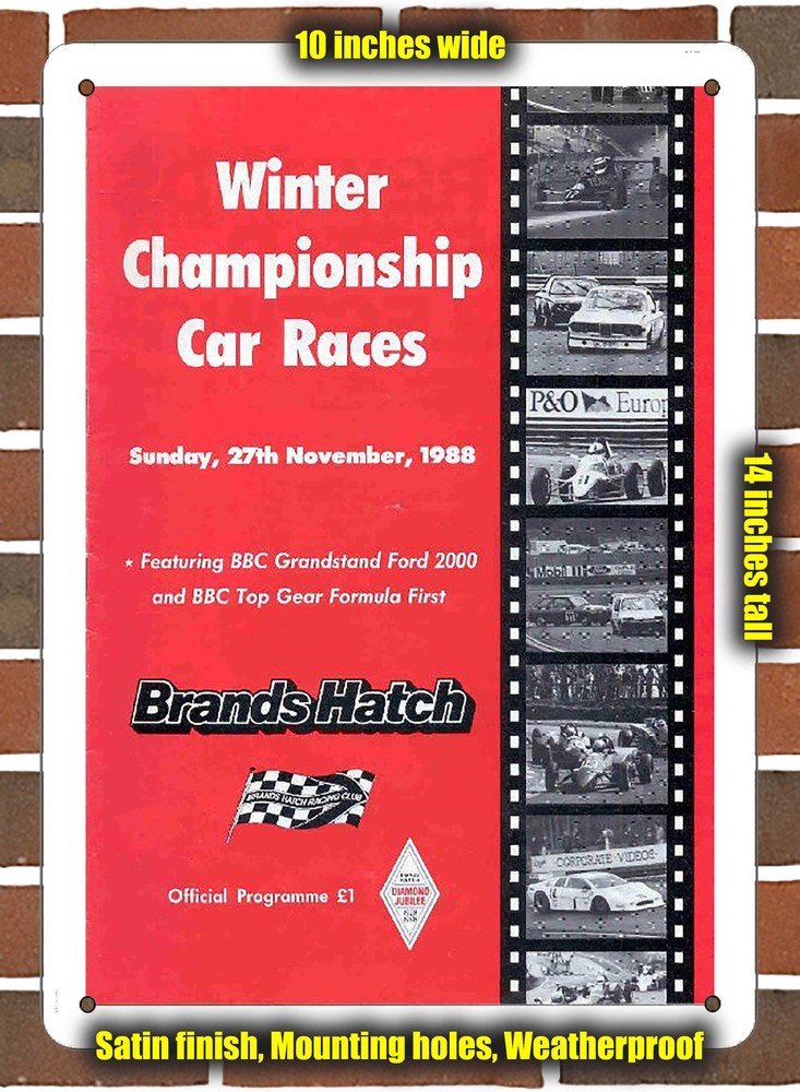 Metal Sign - 1988 Brands Hatch Circuit Racing Program - 10x14 inches