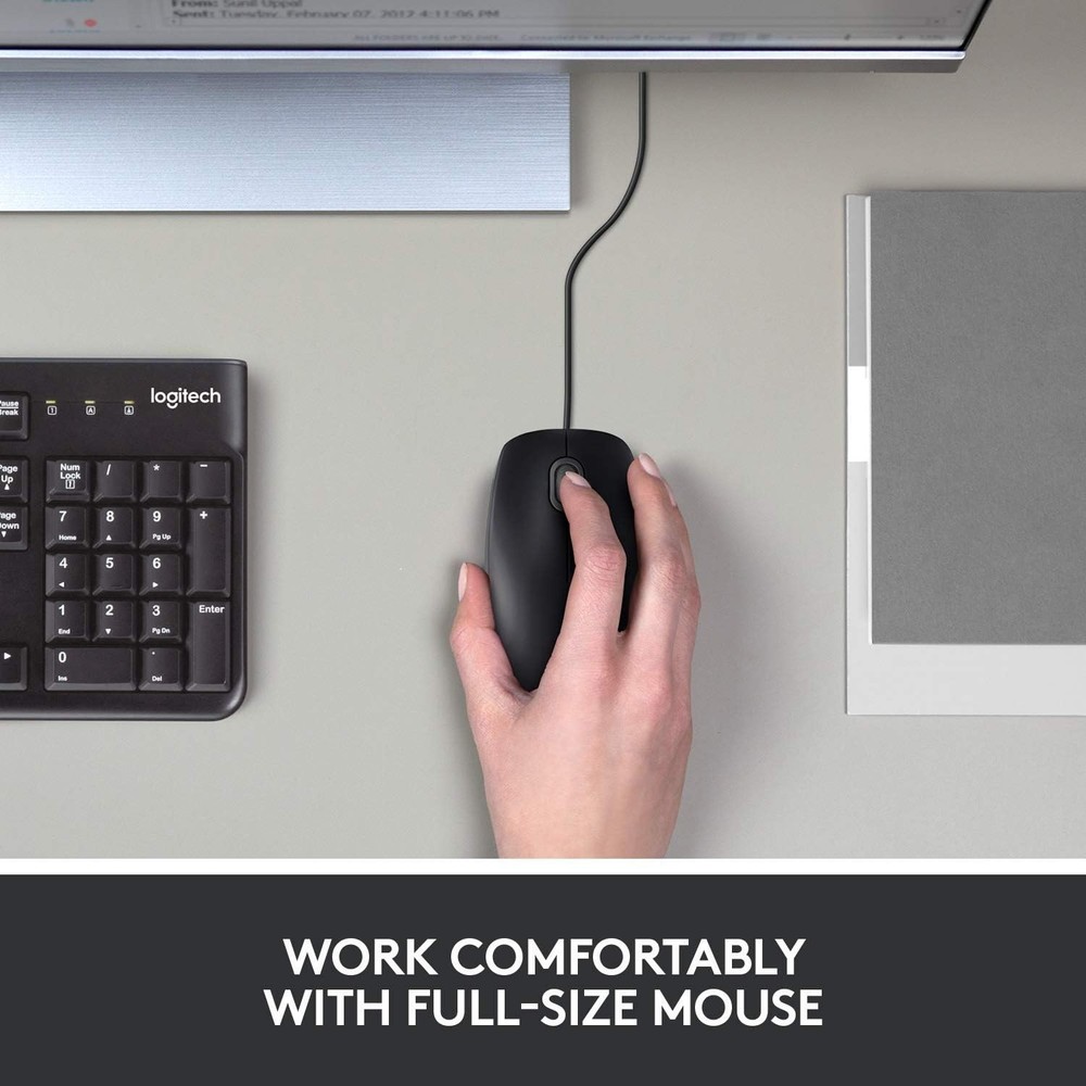 Ambidextrous B100 Wired Mouse - Effortless Scrolling & Plug-and-Play Convenience