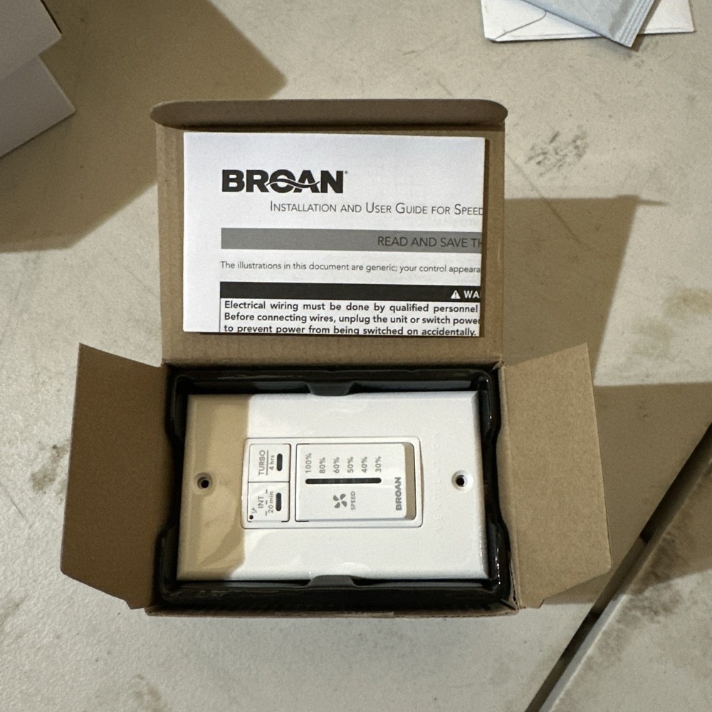 Broan VTSPEEDW Speed Selector Control for AI Series