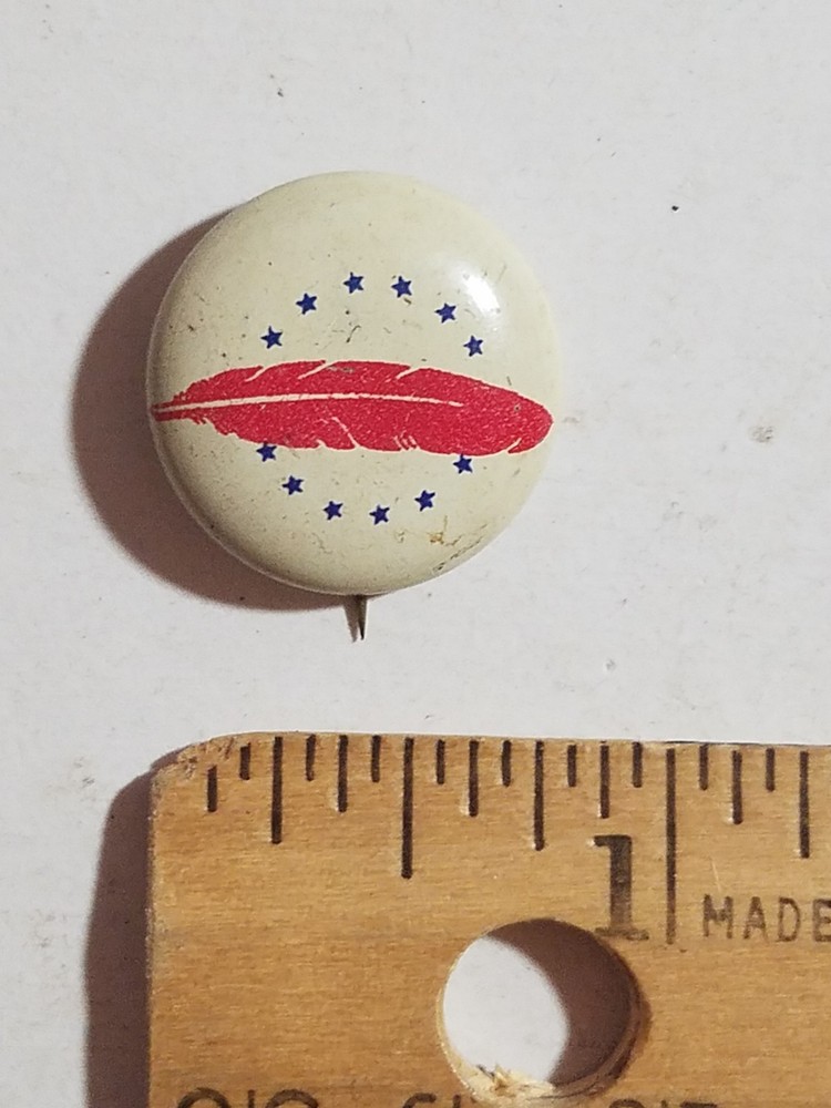 WW2 United War Fund, Red Feather, Vintage Pinback Button
