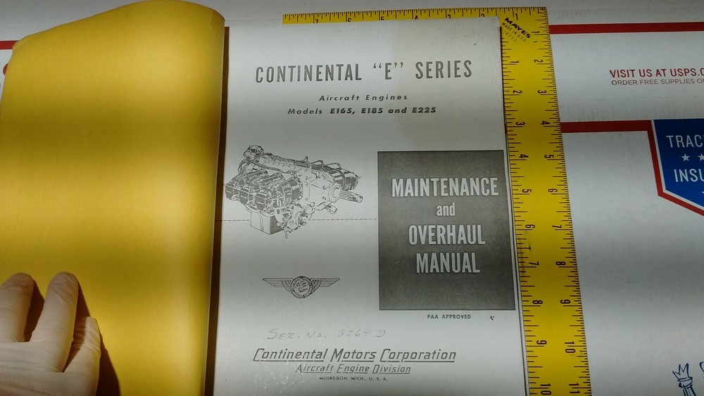 Continental E Series E165 E185 E225 Aircraft Engine Maint & Overhaul Manual Copy