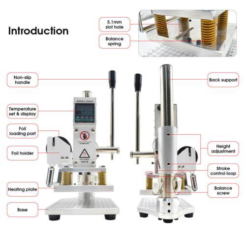 Leather Hot Foil Stamping Embossing Machine 4" x5" Pressing Marking