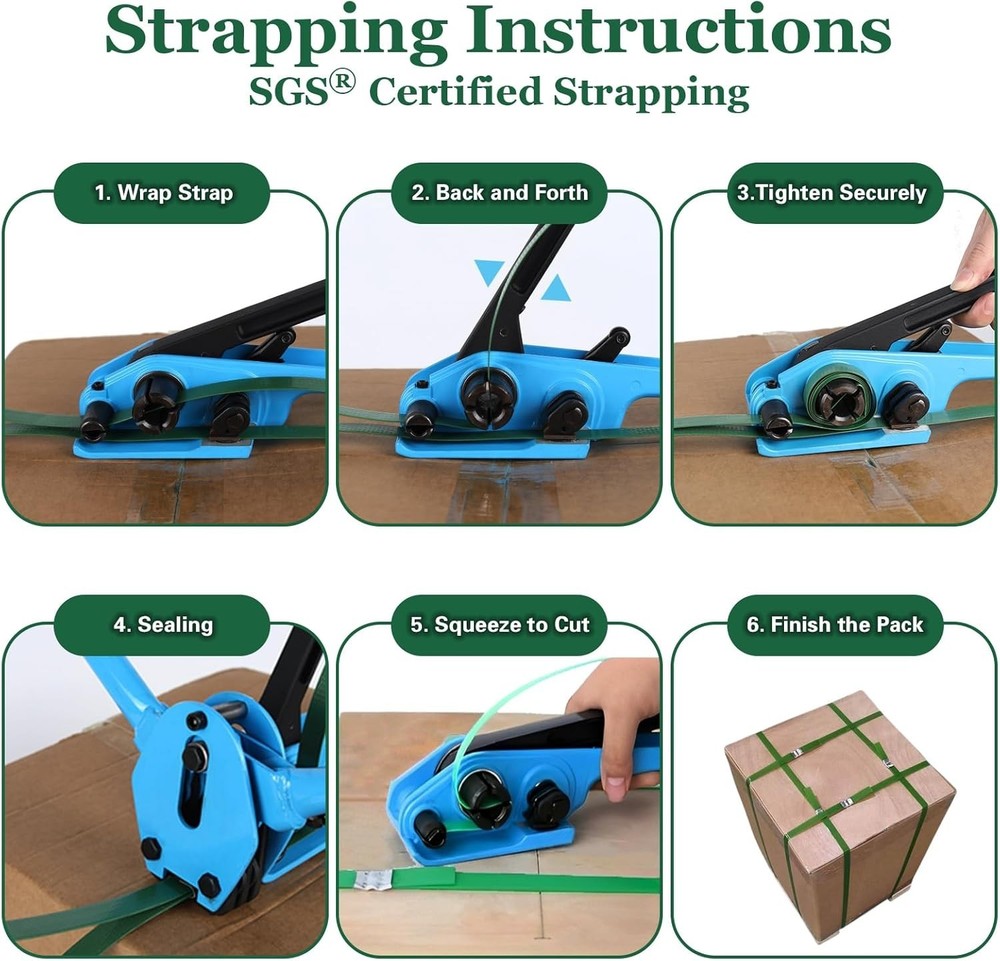 Versatile Packaging Strapping Kit - 5/8" Heavy-Duty Strapping for Multiple Uses