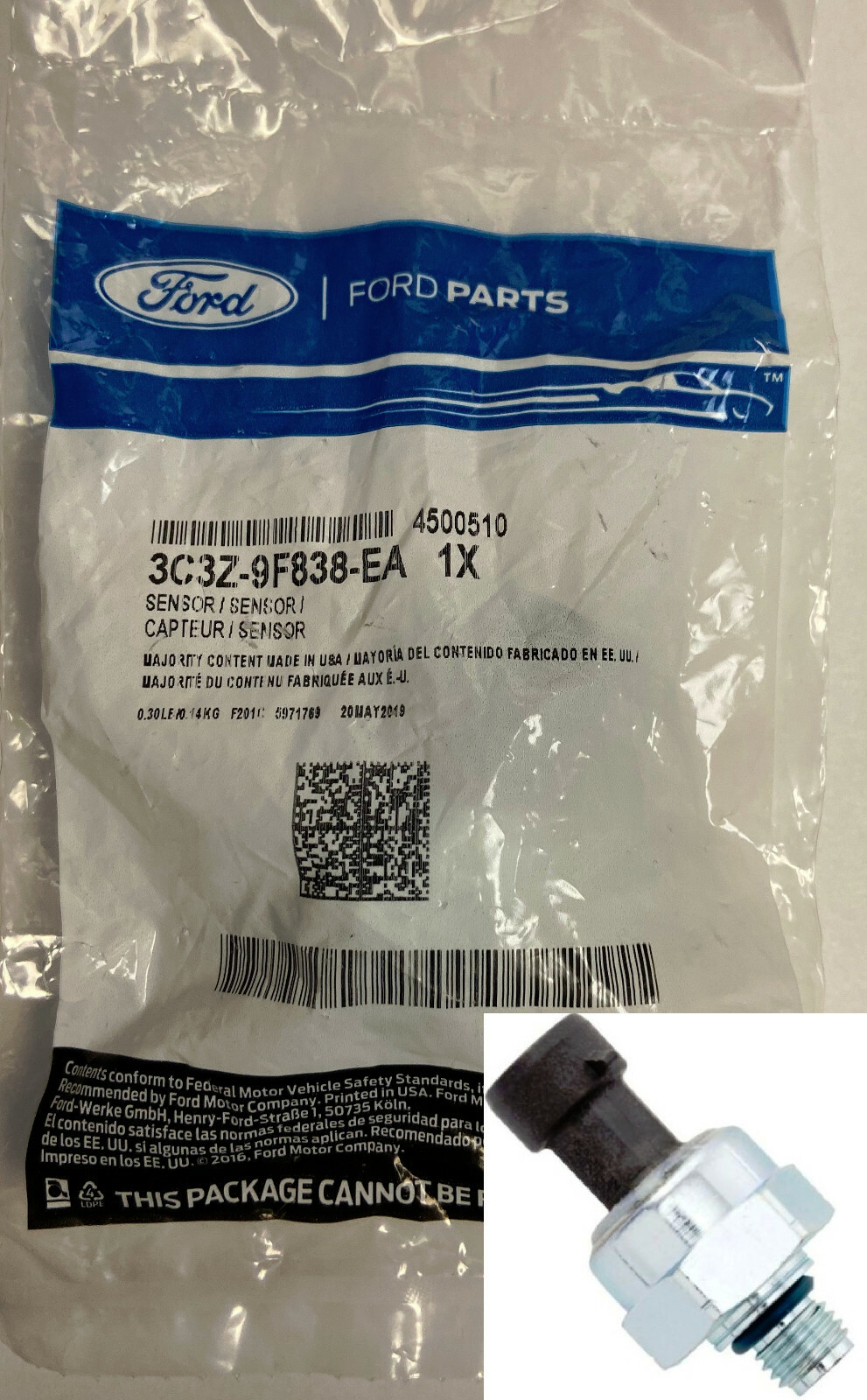 3C3Z-9F838-EA Genuine OEM Ford 6.0L Diesel Powerstroke ICP Sensor Early 03-04