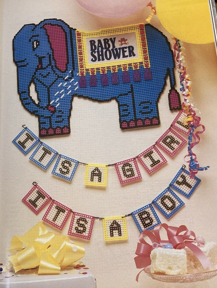 Vtg Rare Heartwarming Plastic Canvas pattern book 1996