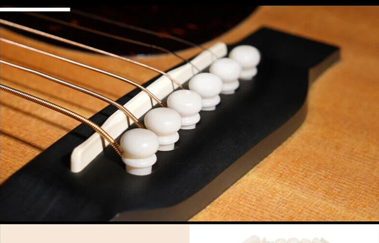 6x Guitar Unslotted Bone Pin String Peg Luthier White Non-slotted H00-N