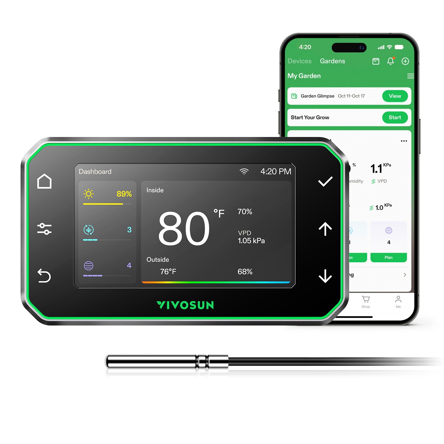 VIVOSUN E42A+ GrowHub Smart Environmental Controller for Grow Tent WiFi-Control