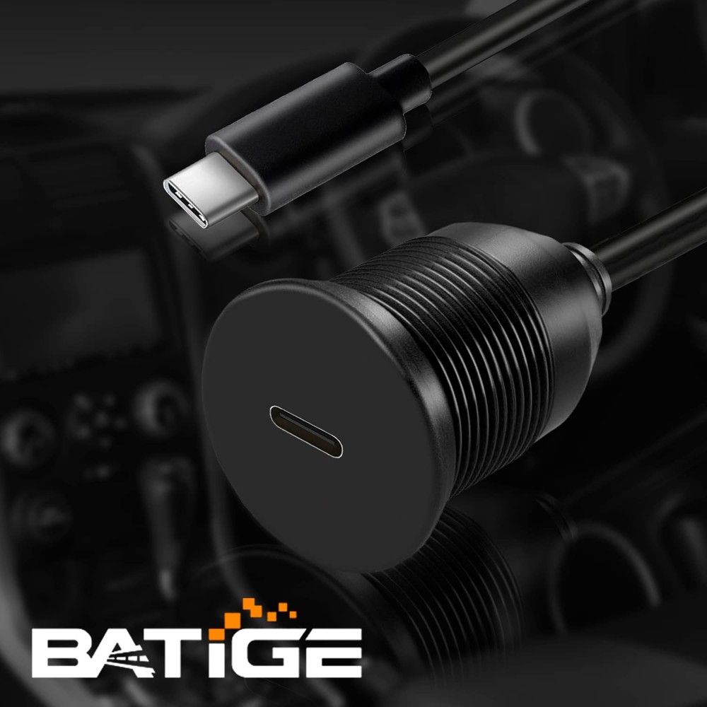 BATIGE Single Port Type C 3.1 Car Flush Mount Cable USB C Panel Mount...