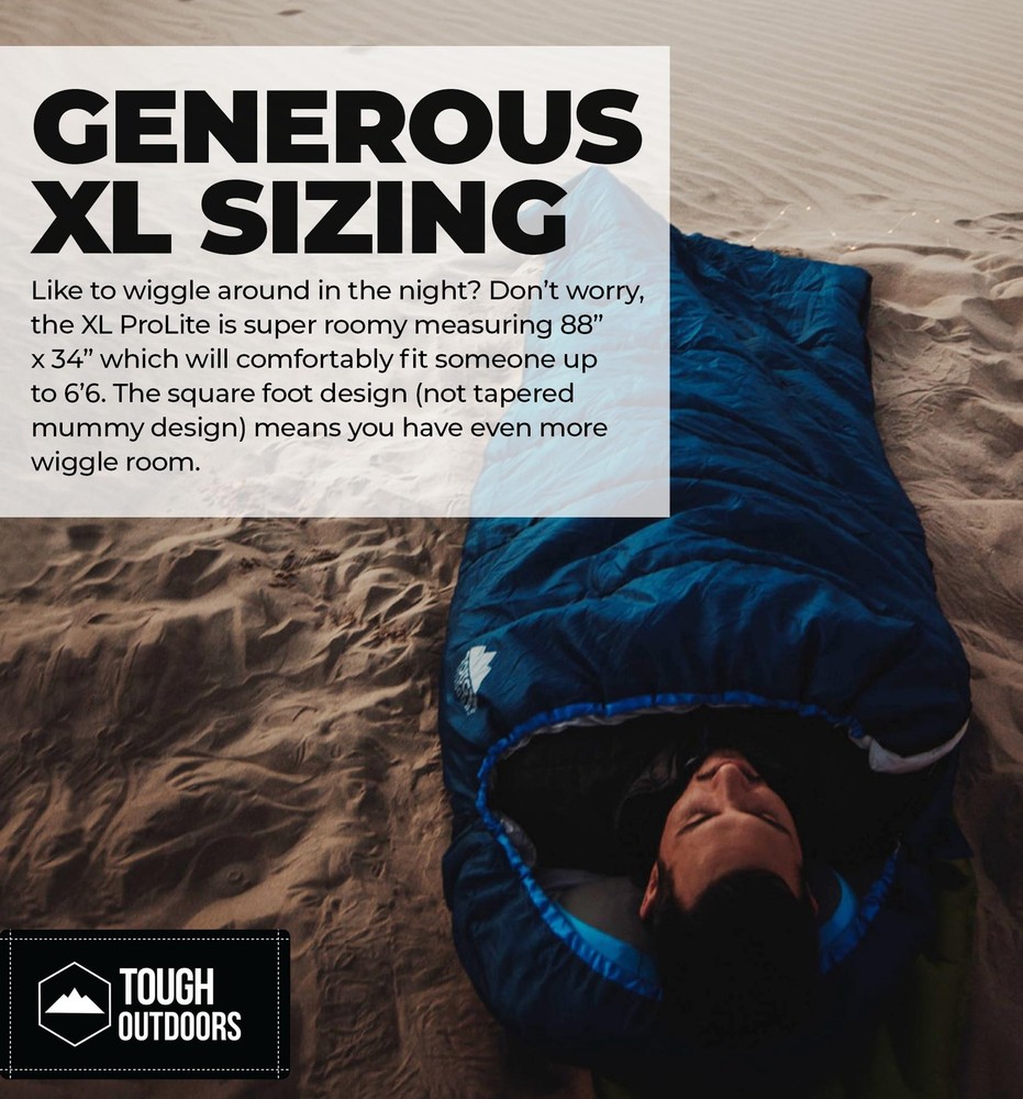 Extra Large Lightweight Waterproof Sleeping Bag for Camping & Backpacking