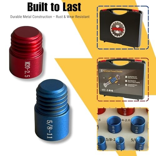 48PCS Nut and Bolt Thread Checker, 25 SAE & 23 Metric Box Kit Thread 48pcs
