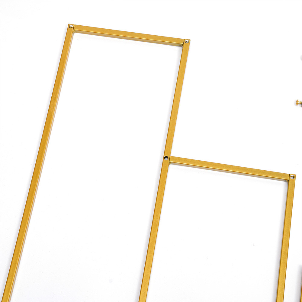 Backdrop Stand Rectangular Frame Electroplated Gold For Wedding Party 4 Layer