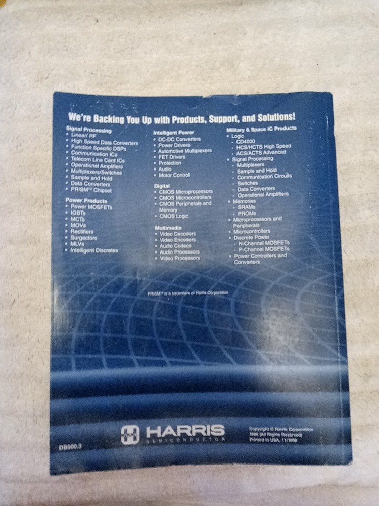 Harris 1996-1997 Linear ICs For Analog Signal Processing Applications Data Book