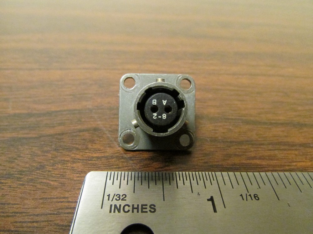 Bendix or Burndy MS3112E 2-Pin Female Panel Mount Military Type Connector