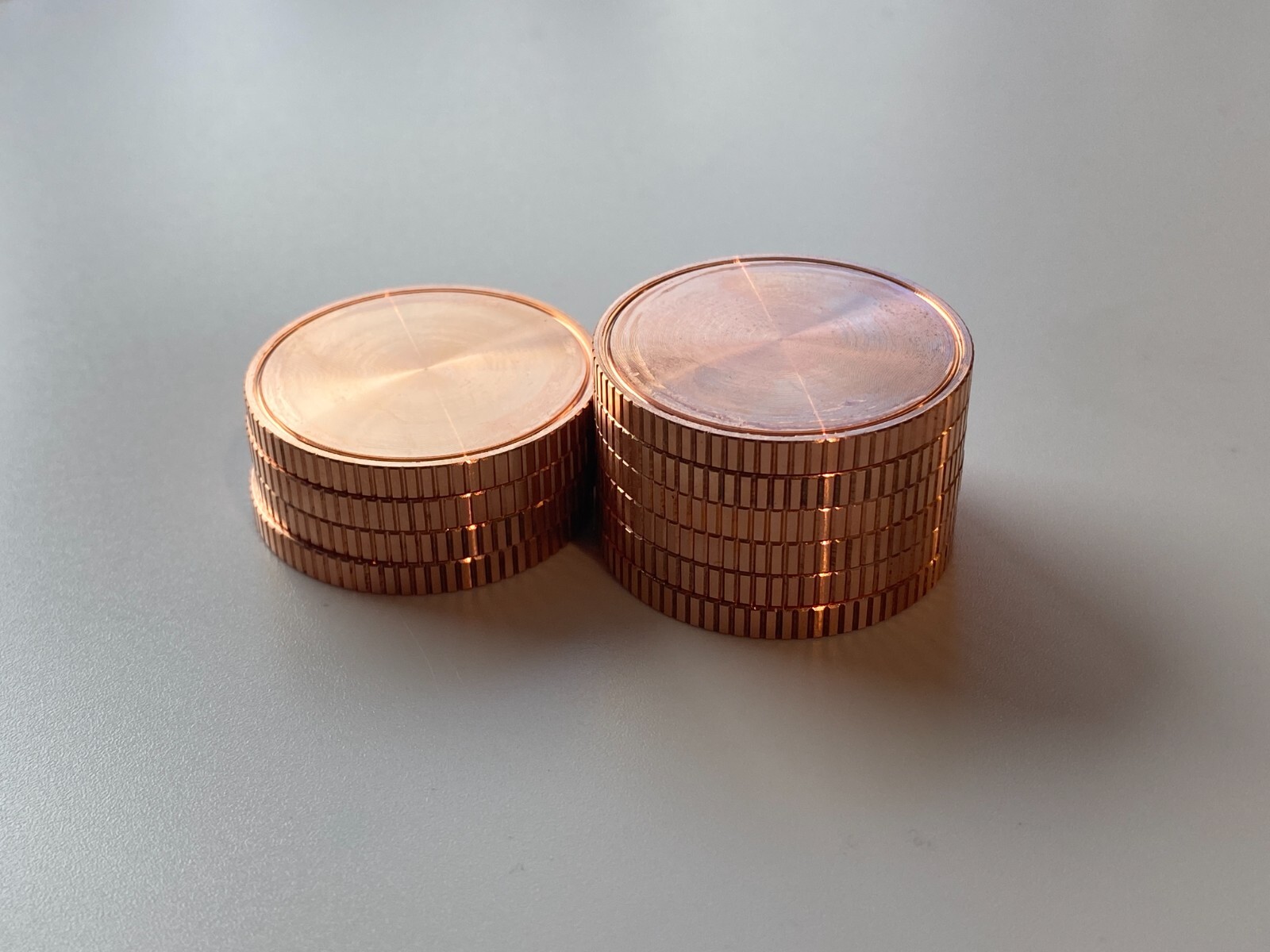 Copper Coin Blanks - 1 1/4 " x 1/8" - American Made - Machined Finish