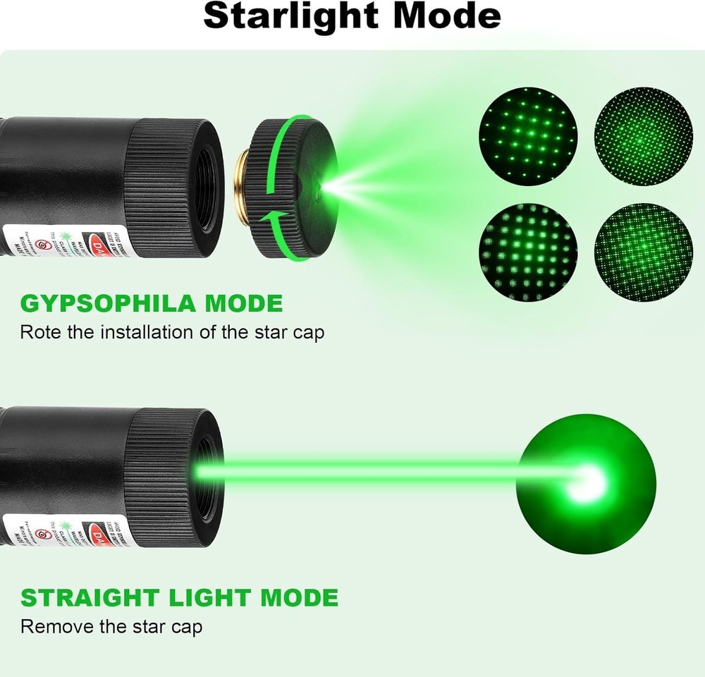 Durable USB Rechargeable Green Laser Pointer - Ideal for Hiking & Presentations