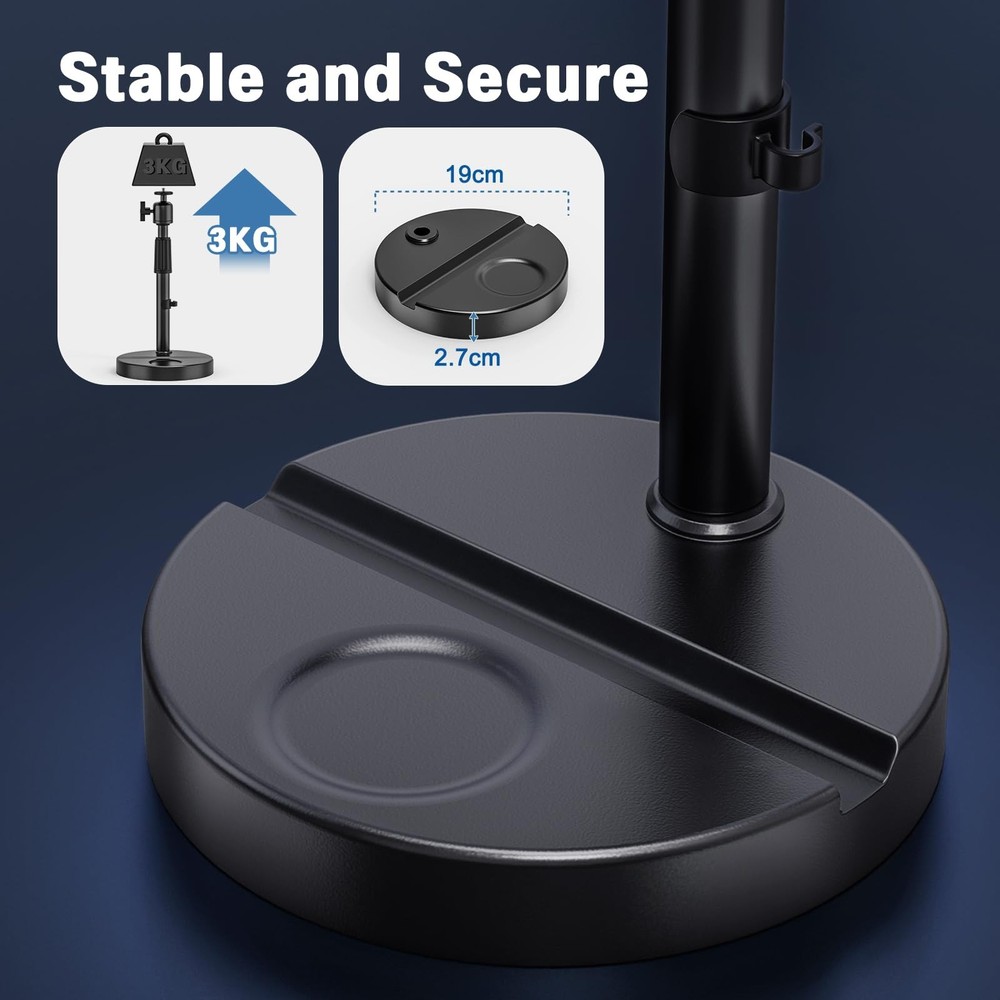 JUBOR Desktop Projector Stand Table, 11" - 17.7" Extendable Height Stand with...