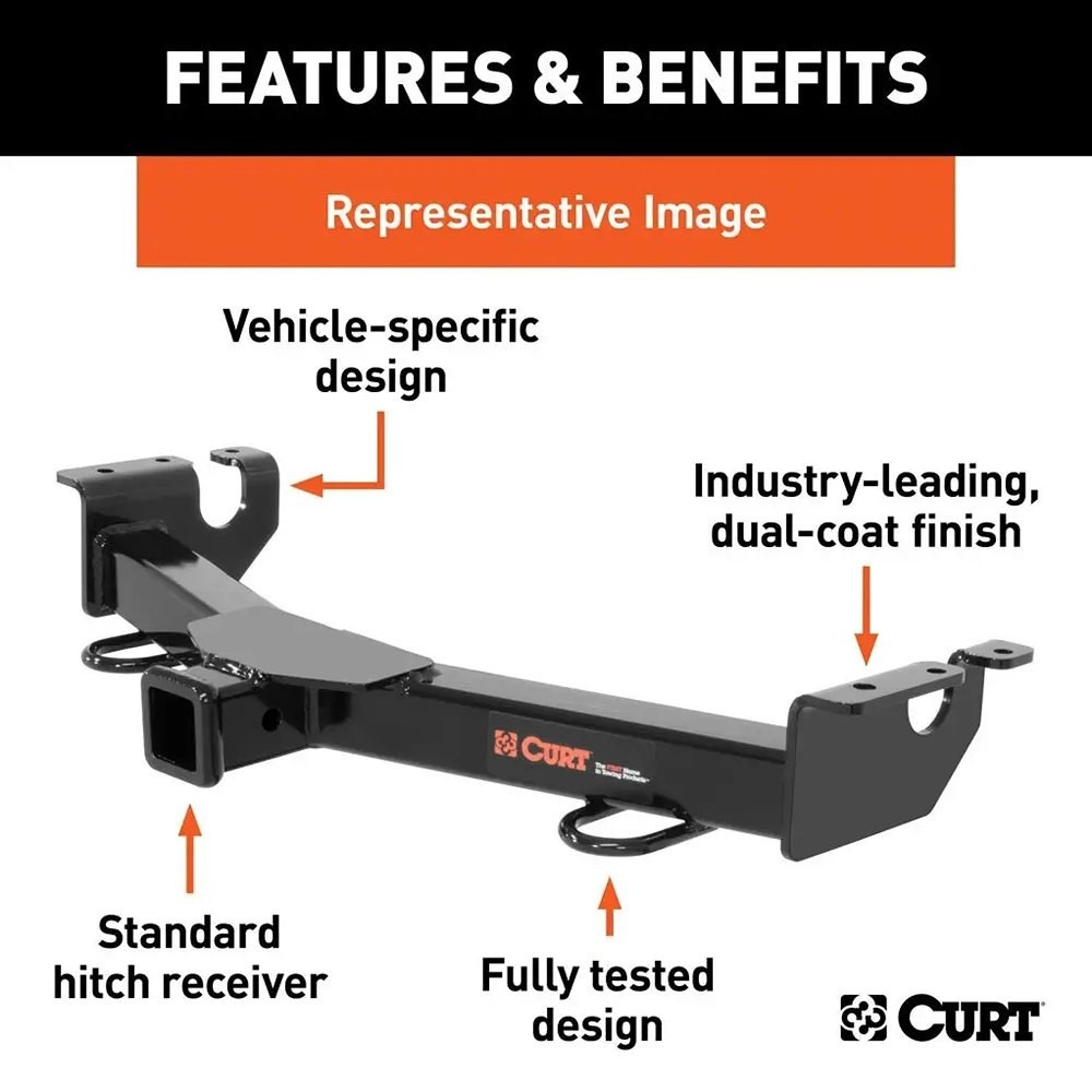 CURT Class 3 Concealed Front Trailer Hitch w 2" Receiver Opening