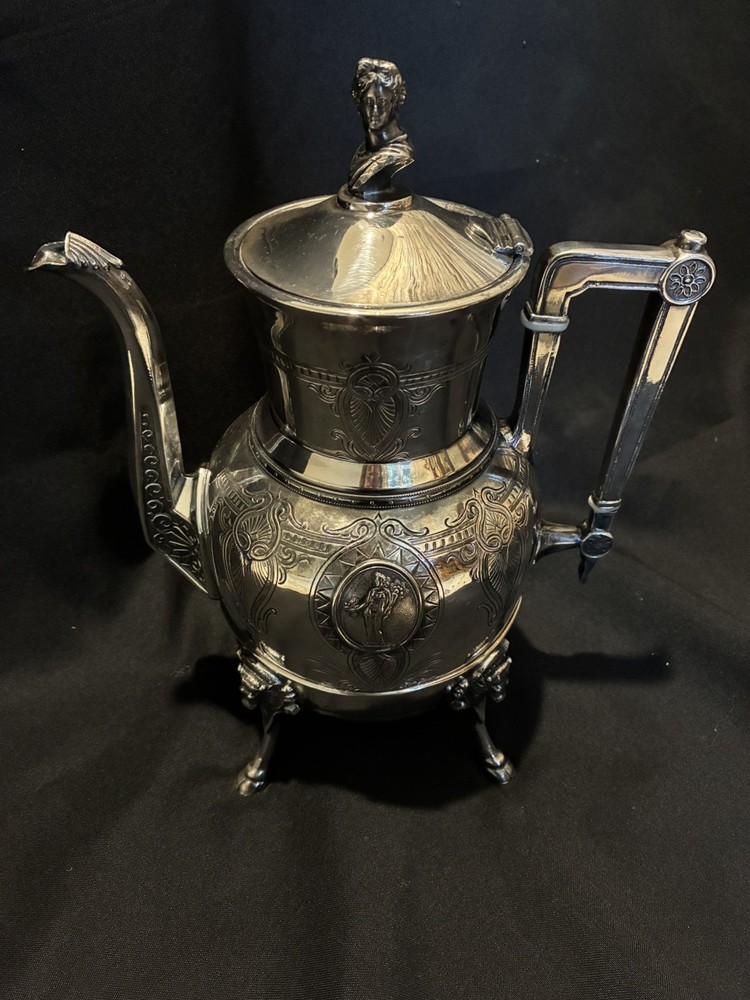 Antique Silver Plated Webster Teapot #5