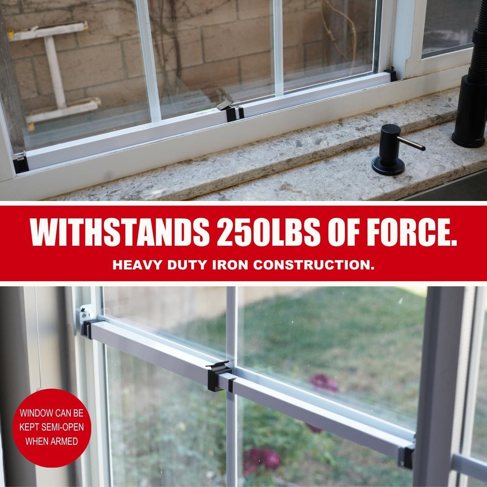 Extendable (14.25" to 37") Security Bars for Windows - White