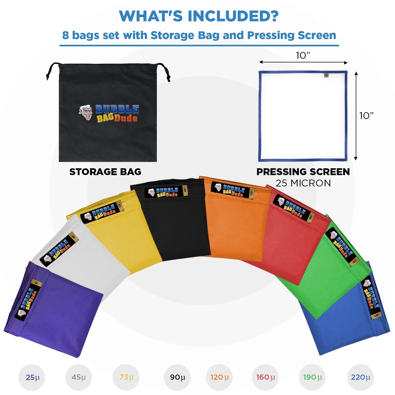 Bubble Bag BUBBLEBAGDUDE 5 GAL - 8 Bag Kit Bubble Hash Bags Herbal Extractor