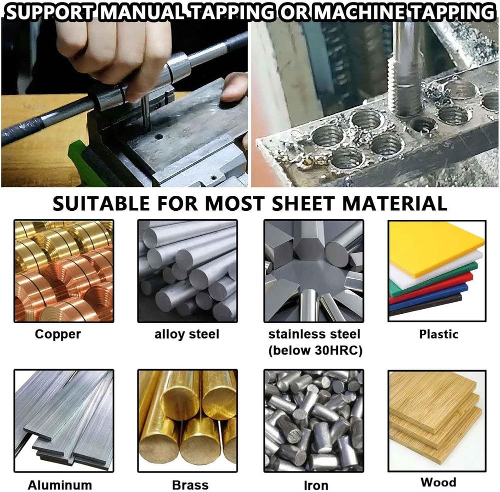 Complete HSS 6542 Left Hand Thread Tap Set – 7pcs for All Machining Needs