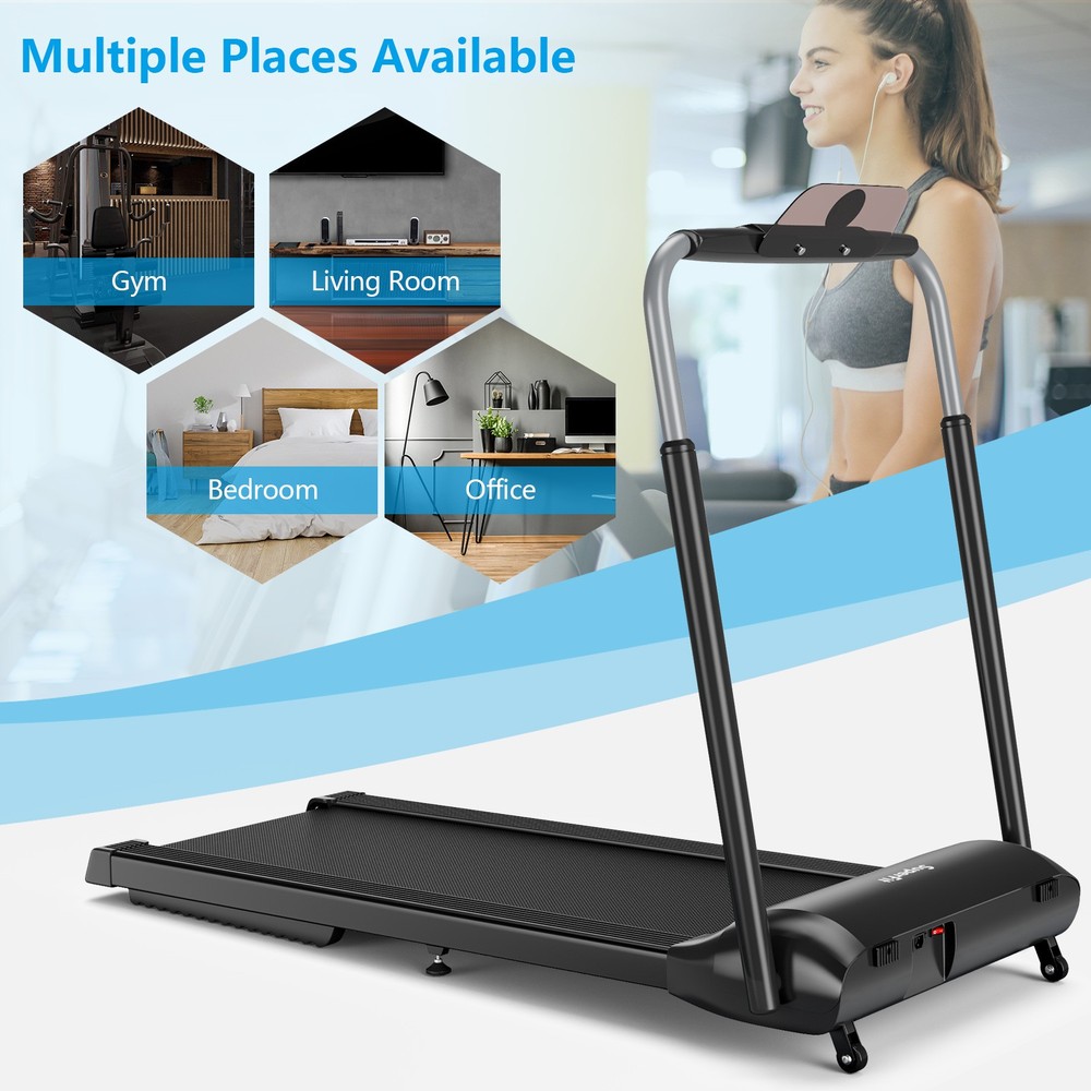 Folding Treadmill Compact Walking Jogging Machine 3HP W/Touch Screen APP Control