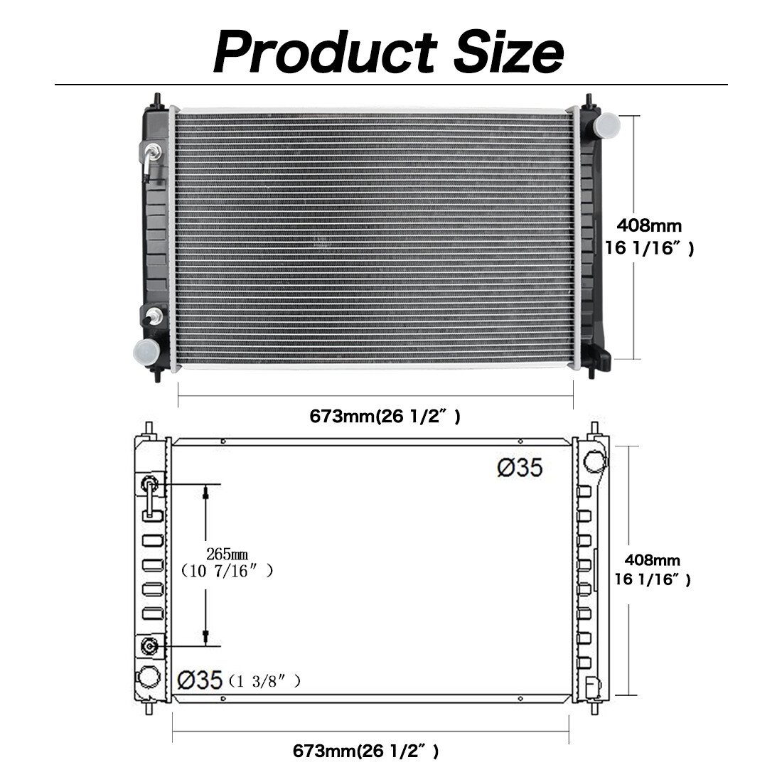 CU2988 Radiator for 2007-2018 Nissan Altima 2009-2019 Maxima 2.5L L4 3.5L V6