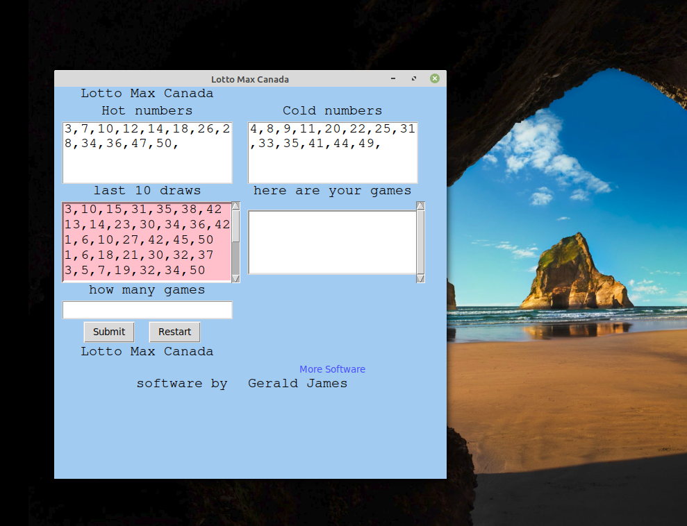 Canada Lotto Max Lottery Numbers software CD for Windows 7 & 8 & 10