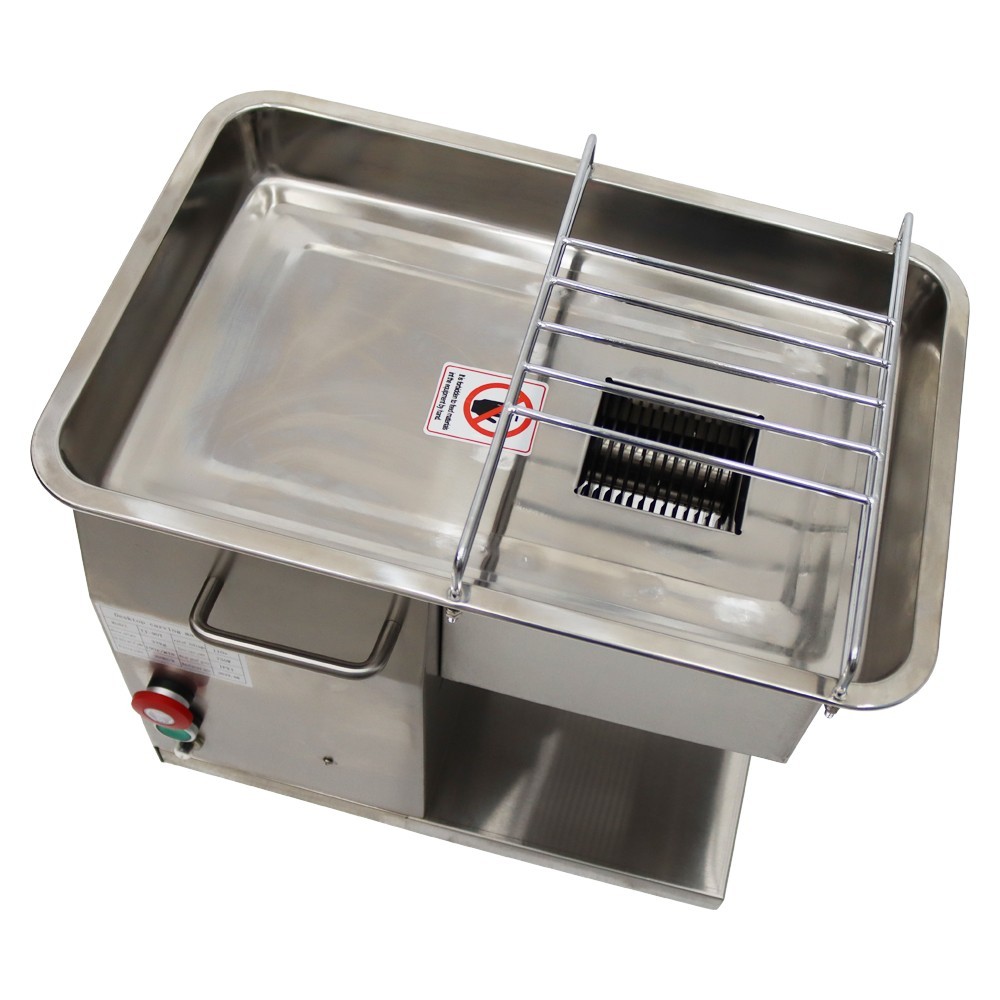 110V Commercial Meat Cutter 6mm Blade Beef Pork Cutting Machine 200Kg/h 650W