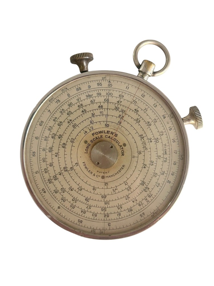 Fowler's Long Scale Calculator Circular Slide Rule Leather Case Instructions
