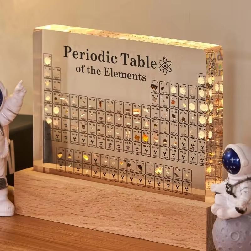 Acrylic Periodic Table Display Mendeleev Elements Science Desk Decor Gift